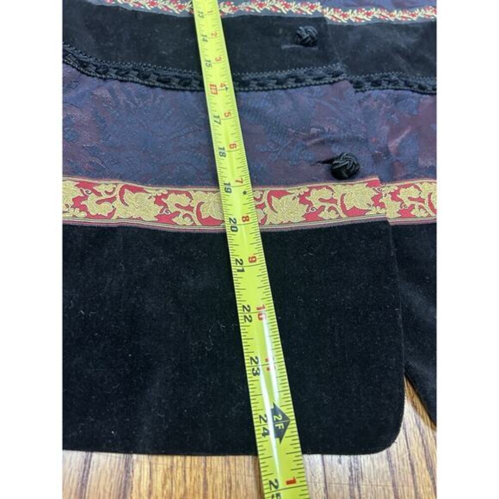 Vintage Susan Bristol Women’s Velvet Floral Jacquard Vest M Whimsigoth Boho - Picture 9 of 10